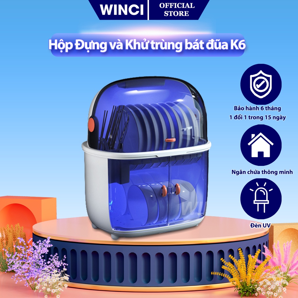 Hộp đựng và Khử Trùng bát đĩa, bình sữa bằng tia UV Chính hãng Winci,WinK6