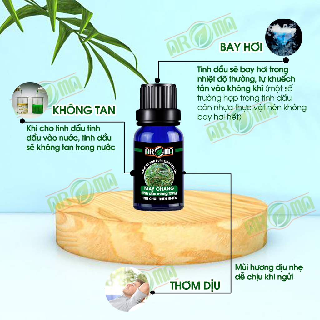 Tinh dầu Màng tang May chang AROMA, tinh dầu thơm phòng, thiên nhiên, nguyên chất