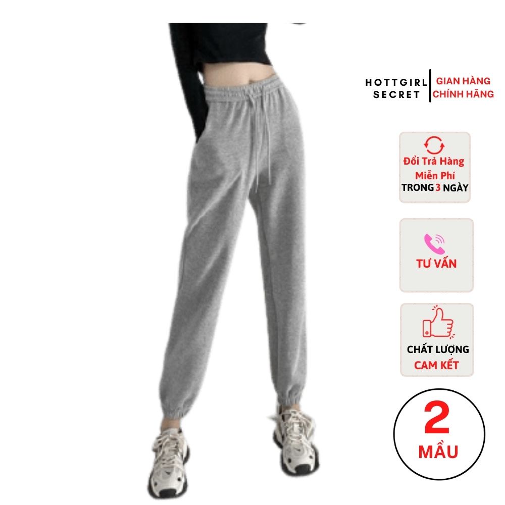 Quần jogger thể thao nữ chất vải tăm mầu đen và xám đủ size từ 40-60kg,mẫu mới của Hottgirl scret 2021