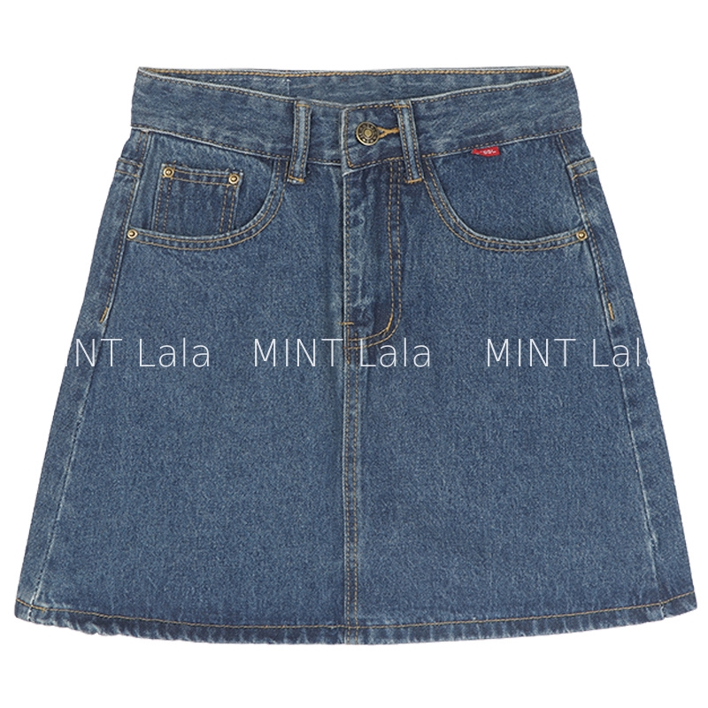 Chân Váy Bò/Chân Váy Jean Ngắn Phom Chữ A Basic