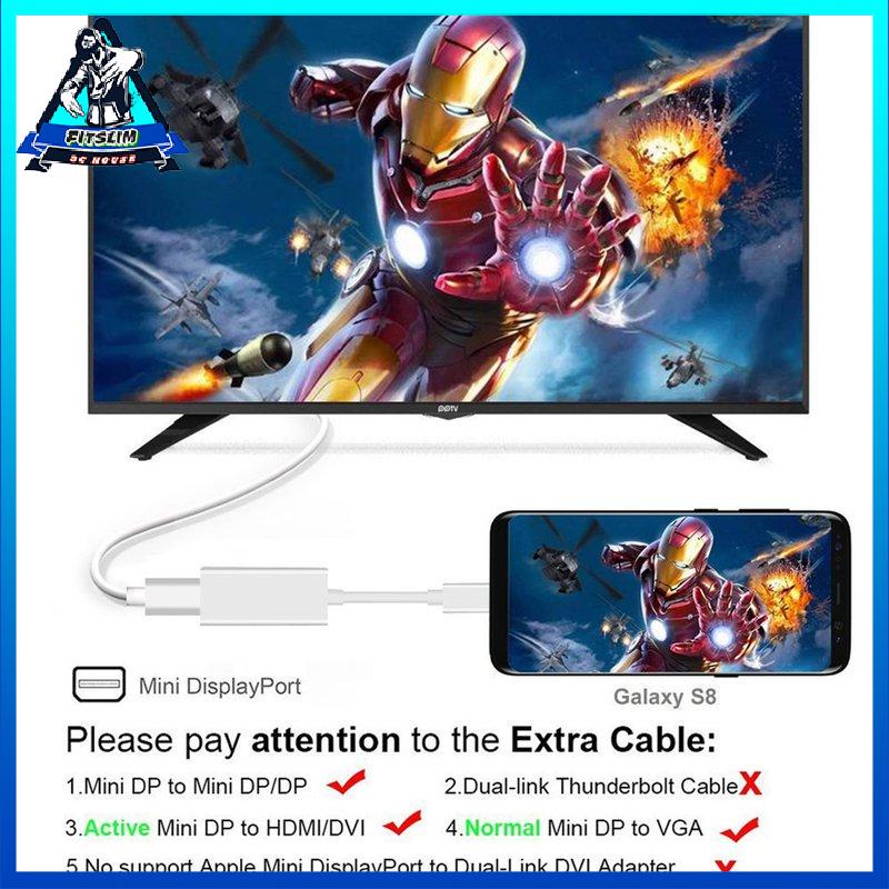 [Fitslim] Thunderbolt 3 USB-C To Mini DisplayPort Converter 4K@60HZ Type-C DP Adapter