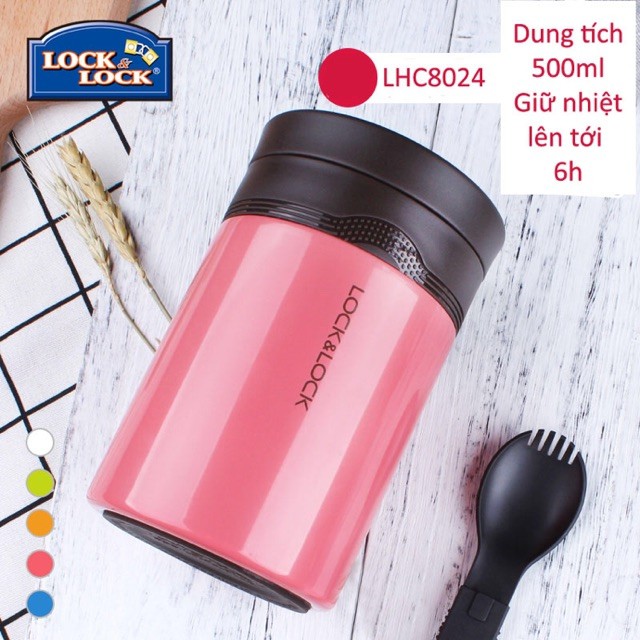 Giá siêu hấp dẫn! Bình Giữ Nhiệt Nấu Cháo Locknlock HOT&COOL LHC8024 500ml