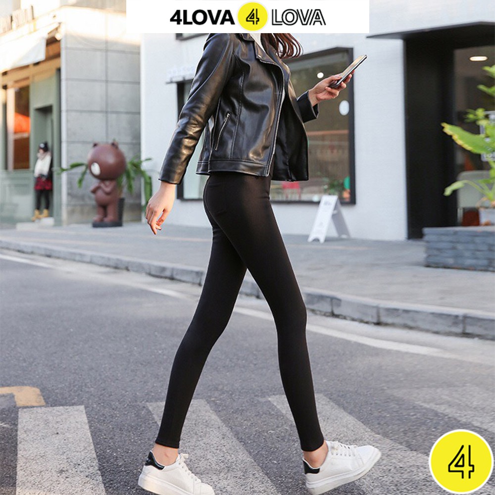 Quần legging nữ nâng mông 4LOVA dáng dài cạp cao giữ nhiệt phối túi sau năng động