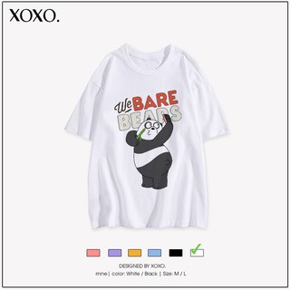 Áo thun tay lỡ form rộng dáng unisex  XOXO phong cách Nelly Ulzzang in hình Bear BamBoo