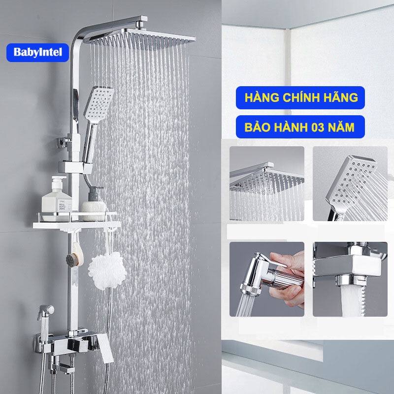 Bộ Sen cây tắm đứng, Sen vòi tắm nóng lạnh INOX 304 Cao cấp 4 Núm Xoay - Hàng mới 2022