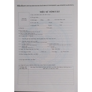 Hồ sơ cán bộ, công chức, viên chức (Kèm theo QĐ 07/2019 - Mẫu của Bộ Nội vụ)