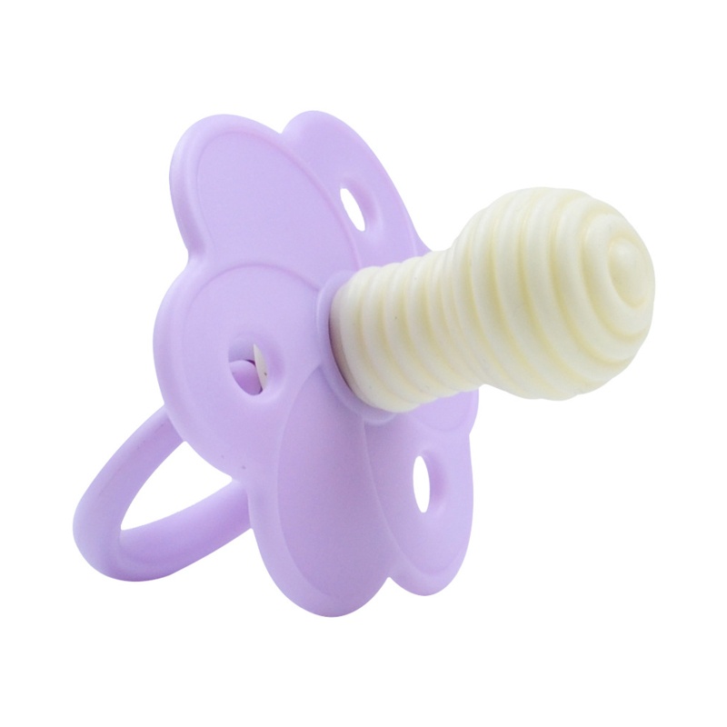 Núm Vú Giả Silicone 3 Lỗ Có Tay Cầm Có Thể Gấp Gọn Cho Bé Sơ Sinh 0-6 Tháng Tuổi