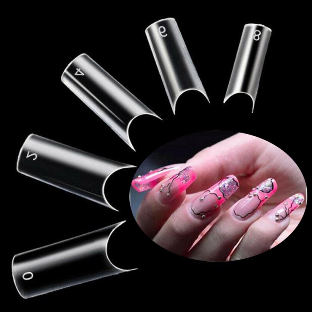 Bộ 600 Móng Tay Giả Bằng Acrylic Trong Suốt / Đầu Móng Tay Giả / Vỏ Nửa Bằng Nhựa ABS
