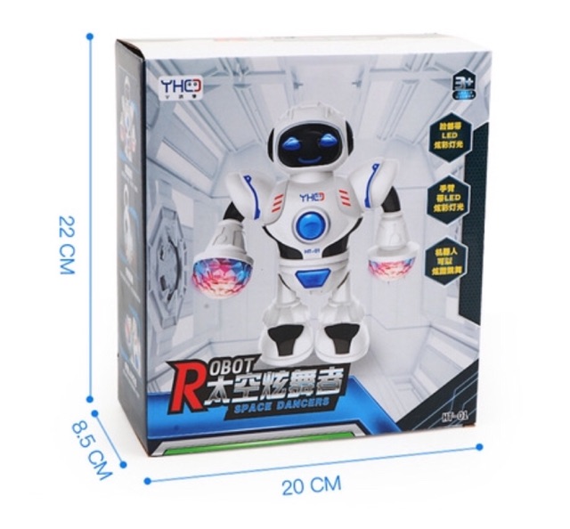 Robot nhảy múa phát nhạc đèn flash vui nhộn cho bé