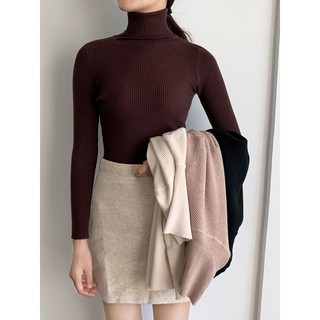 Áo len cổ lọ chất len gân mềm mịn