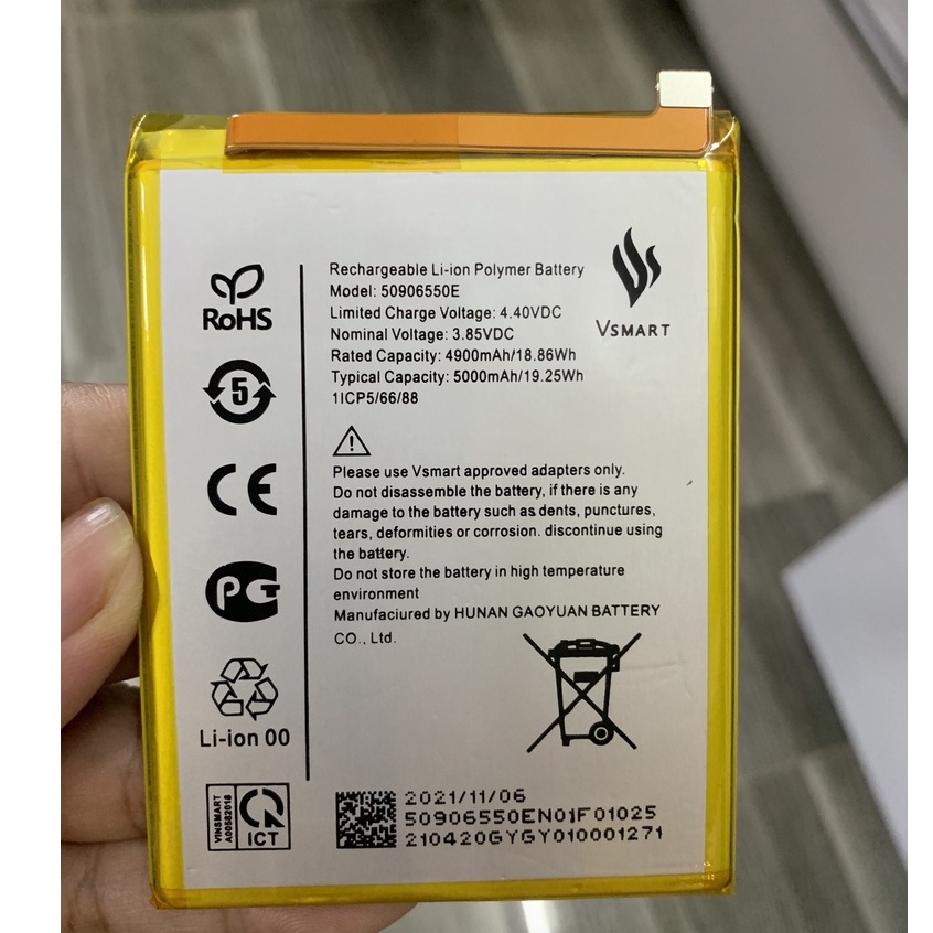 pin chính hãng Vsmart Star 5 / mã 50906550E pin zin dung lượng 5000mAh bảo hành 3 tháng