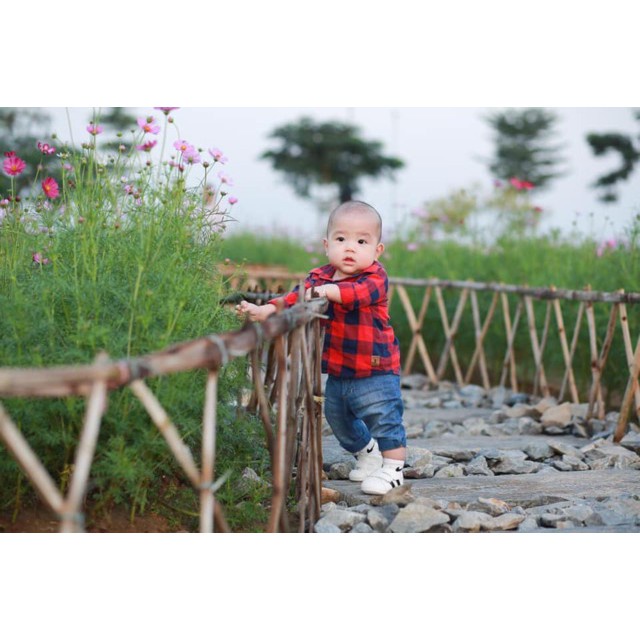 Giày tập đi cho bé, giày thể thao 2 sọc cho bé trai bé gái đế cao su đúc siêu mềm nhẹ 012