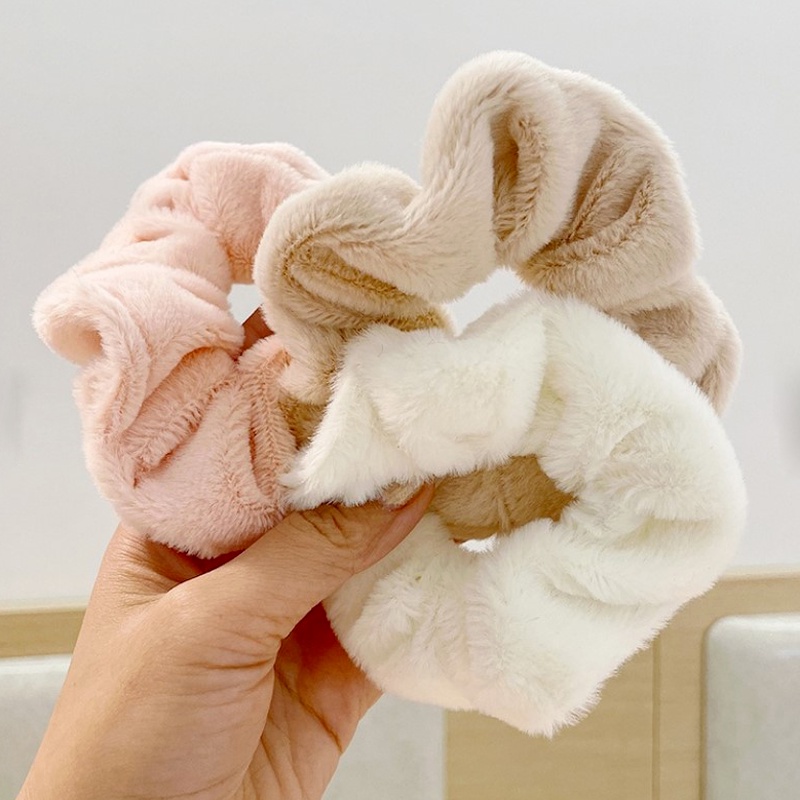 Dây buộc tóc vải nhung co giãn màu sắc đơn giản dành cho nữ