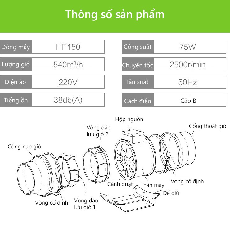 Quạt thông gió gia dụng hút gió thông gió hút ẩm làm khô phòng ngủ máy hút ẩm thông gió không khí chatluongtot FU97*