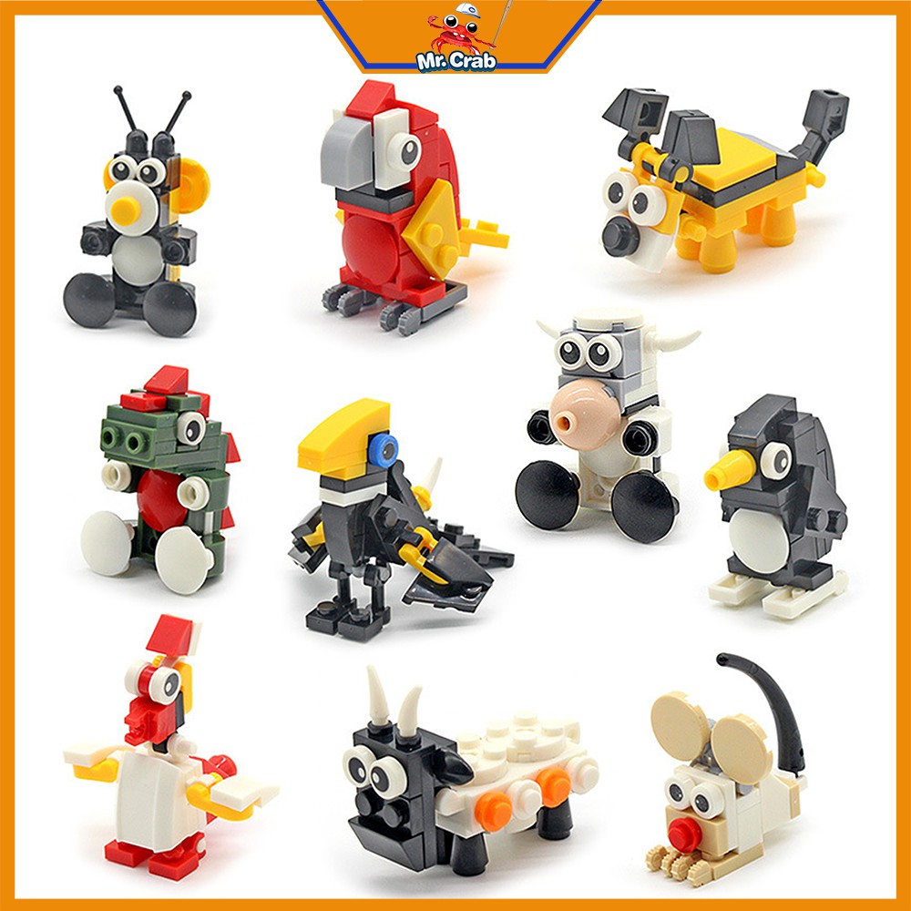 _lego lắp ráp hình con vật , giúp trẻ phát triển trí tuệ , và sáng tạo cho bé