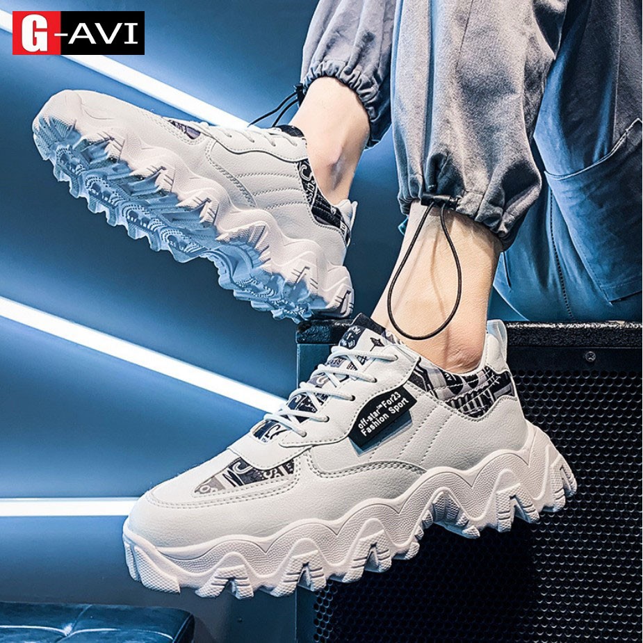 Giày nam mẫu mới hot trend 2021 đế cuốn, màu sắc họa tiết, trẻ trung, phong cách cá tính Avi401 | BigBuy360 - bigbuy360.vn