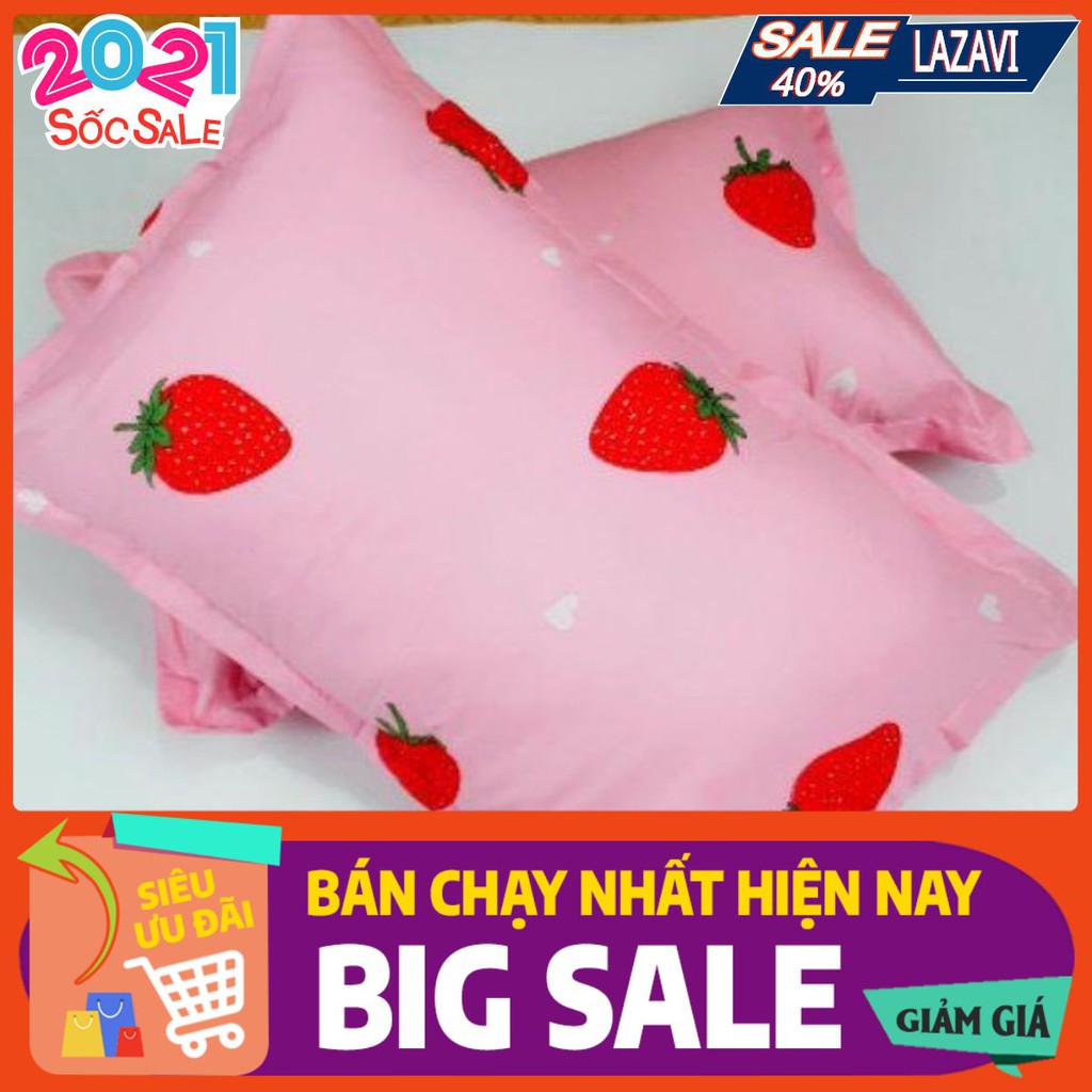 Combo 2 vỏ gối nằm cotton poly mềm mịn, 45x65cm,free ship