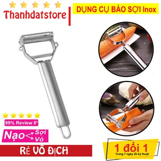 Nạo củ quả inox đa năng 2 in 1 chống han gỉ, dụng cụ nạo củ quả và bào sợi nhanh chóng tiện lợi