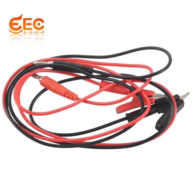 1M Long Alligator Clip to Banana Plug Test Cable Pair for Multimeter