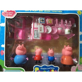 Hộp trò chơi Gia Đình Heo Peppa đi du lịch ,nấu ăn, thợ uốn tóc