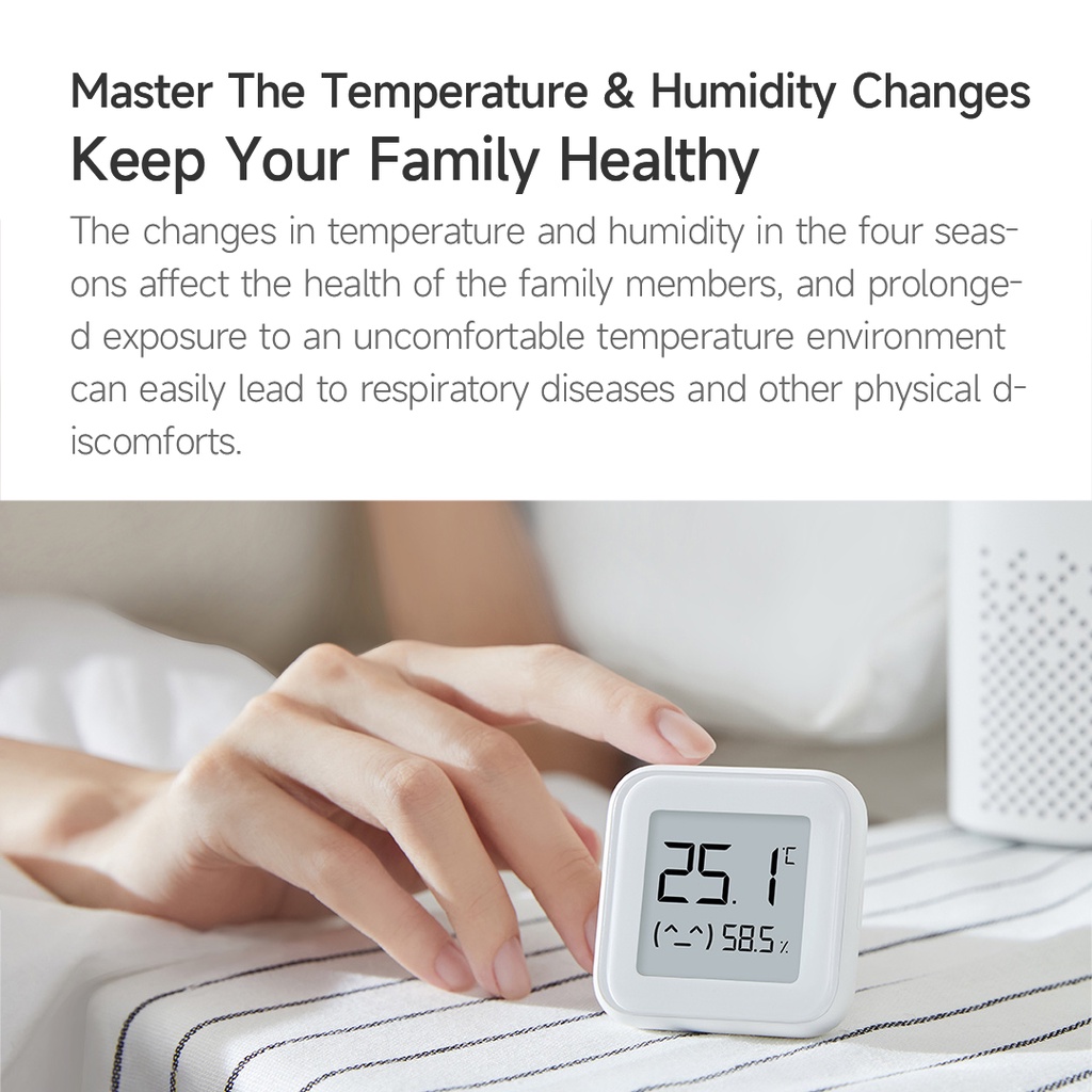 Xiaomi Youpin Thiết Bị Cảm Biến Nhiệt Độ Và Độ Ẩm Thông Minh   Với Màn Hình E-Iink