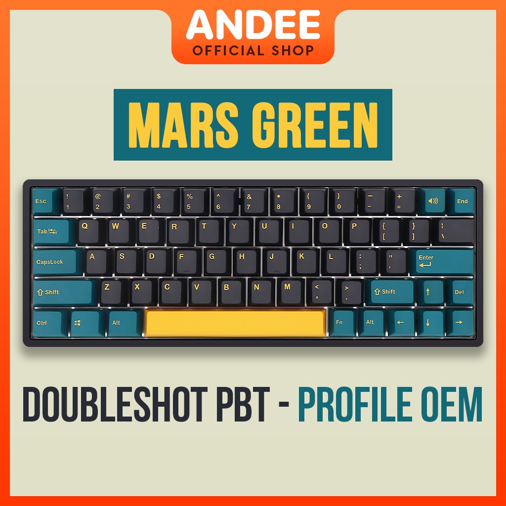 Keycap Mars Green công nghệ in PBT doubleshot màu đẹp dễ sử dụng cho bàn phím cơ