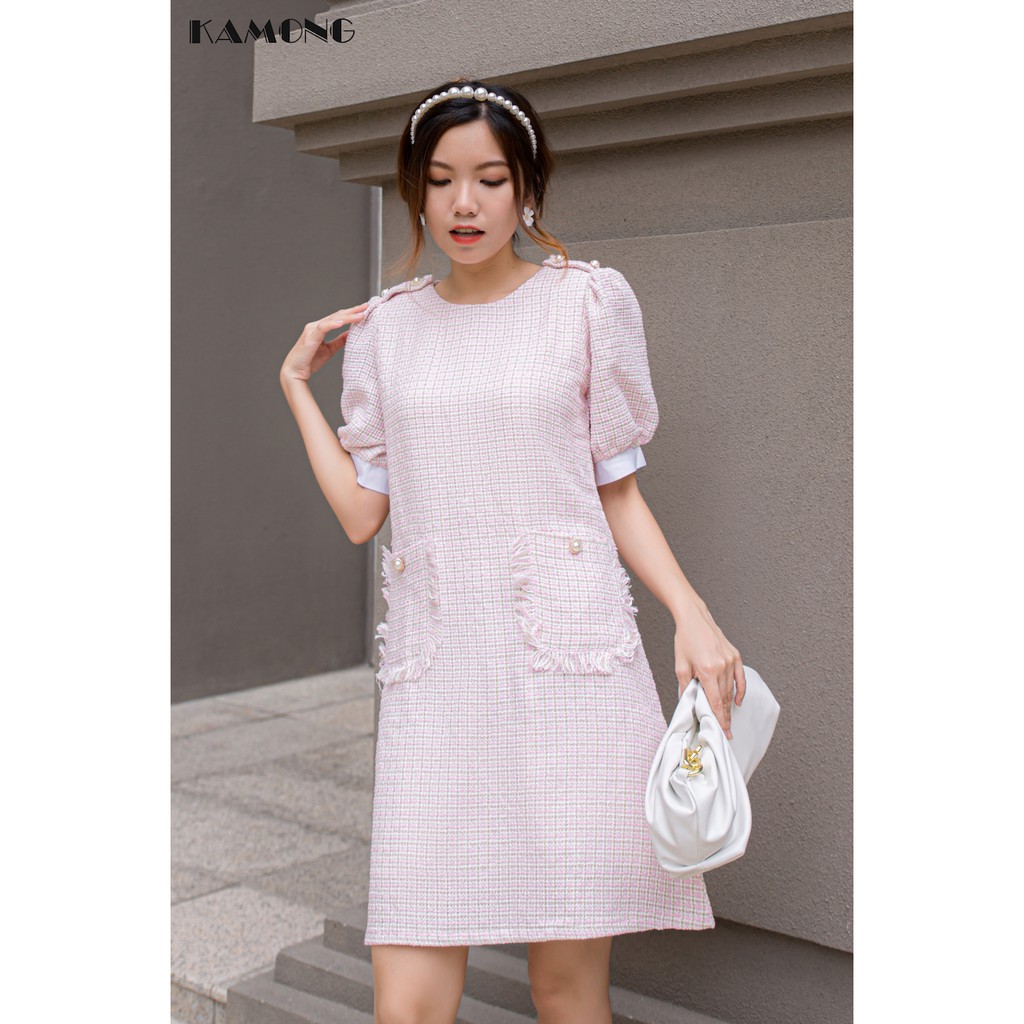 Đầm suông 2 túi tua KAMONG D117 | BigBuy360 - bigbuy360.vn