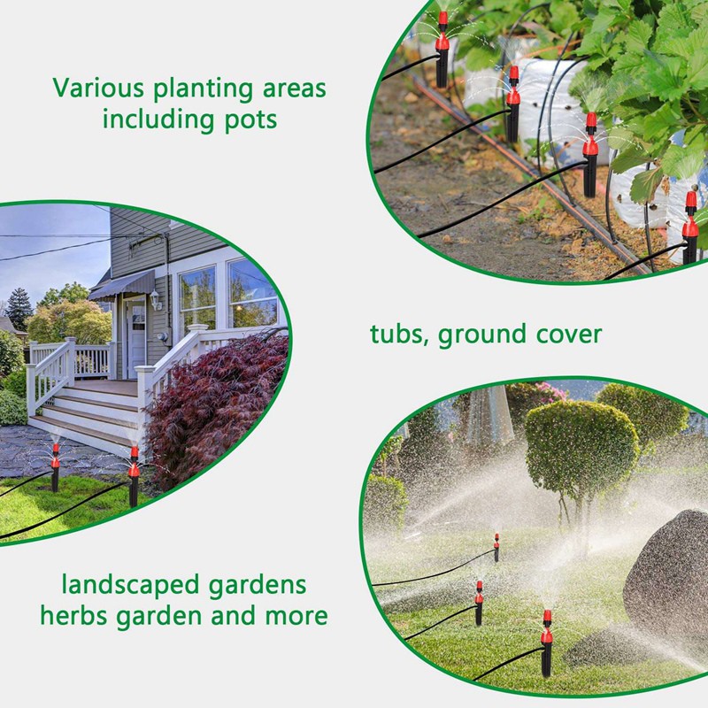 25 Pcs of Garden Irrigation Micro-Drip Irrigation Sprinklers & 250 Pcs Irrigation Fittings Kit