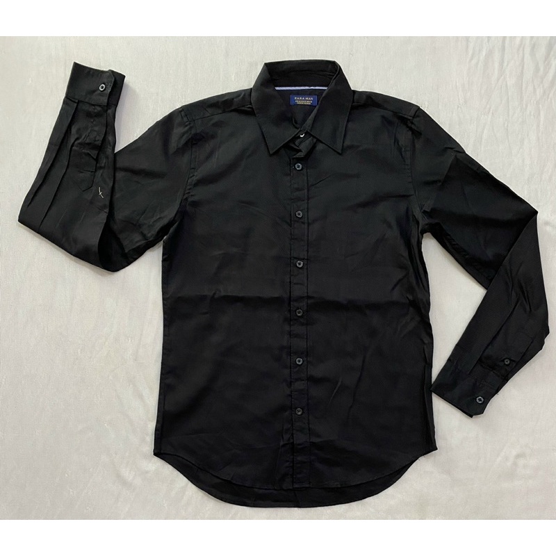 Áo sơ mi nam màu đen vải kate Zara (Size 36) - Thanh lý vnxk