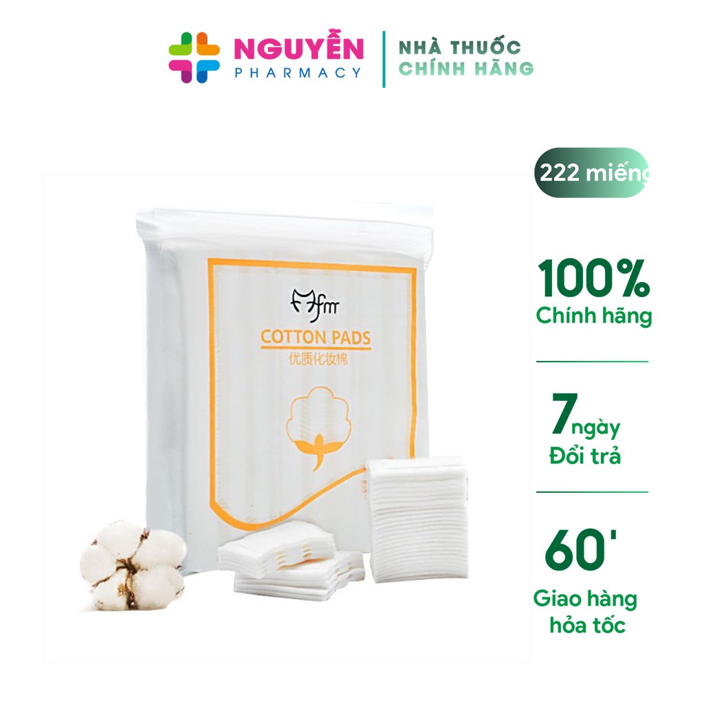 Bông tẩy trang 3 lớp Cotton Pads [Túi 222 miếng]