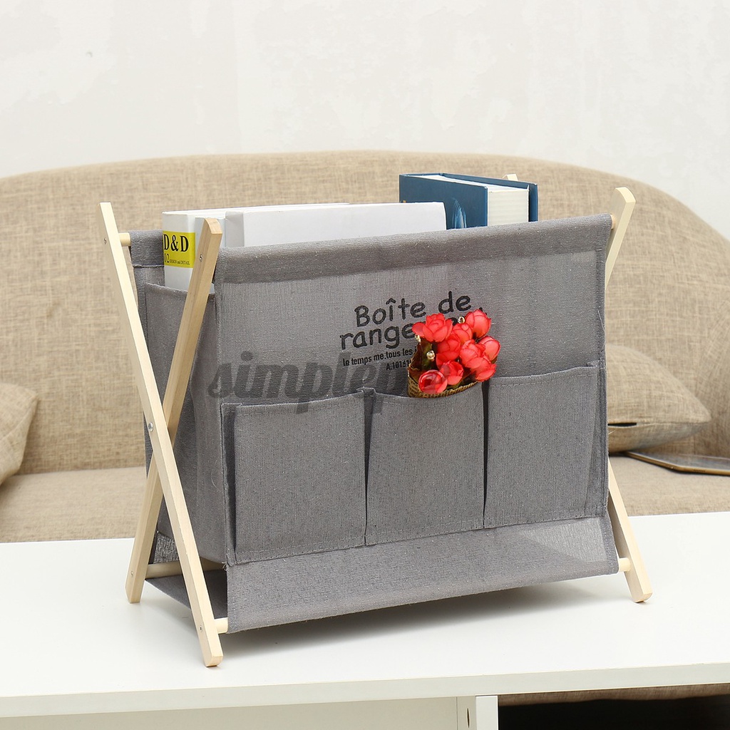 Giá Đỡ Tạp Chí Để Bàn Bằng Gỗ Có Thể Gấp Gọn Tiện Dụng