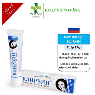 KLIRVIN CREAM [Tuýp 25g] - Kem Mờ  Sẹo, Giảm Thâm,  Nám và Rạn Da - Chính hãng Nga [klirvin/klivin]