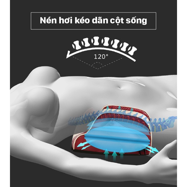 Máy massage lưng, hông, eo cao cấp  có rung, túi khí,xung điện chuyên mát xa lưng, thắt lưng, cột sống BEAME BM-L67