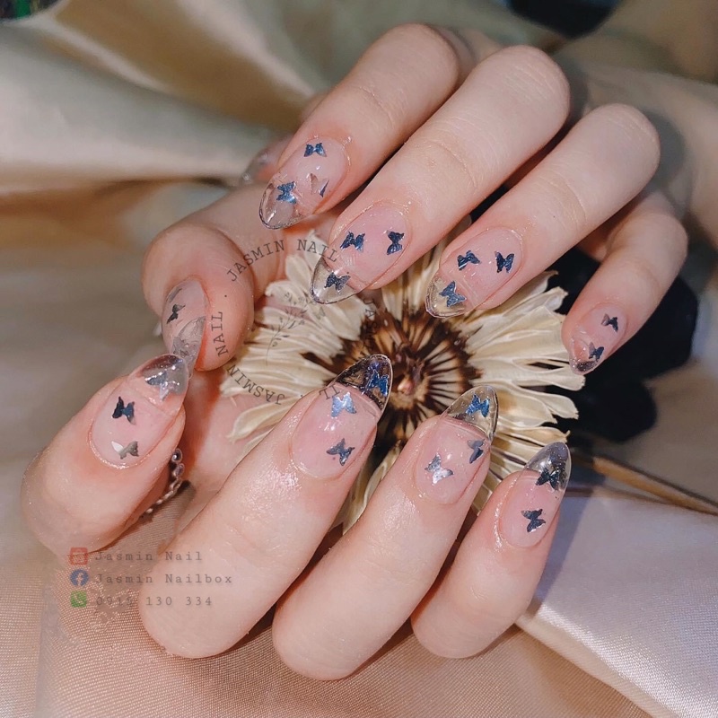 [Mã NHUQAD giảm 10% đơn 100k][ NAIL BOX ] Nailbox móng úp thiết kế sẵn mẫu ẩn bướm trong suốt