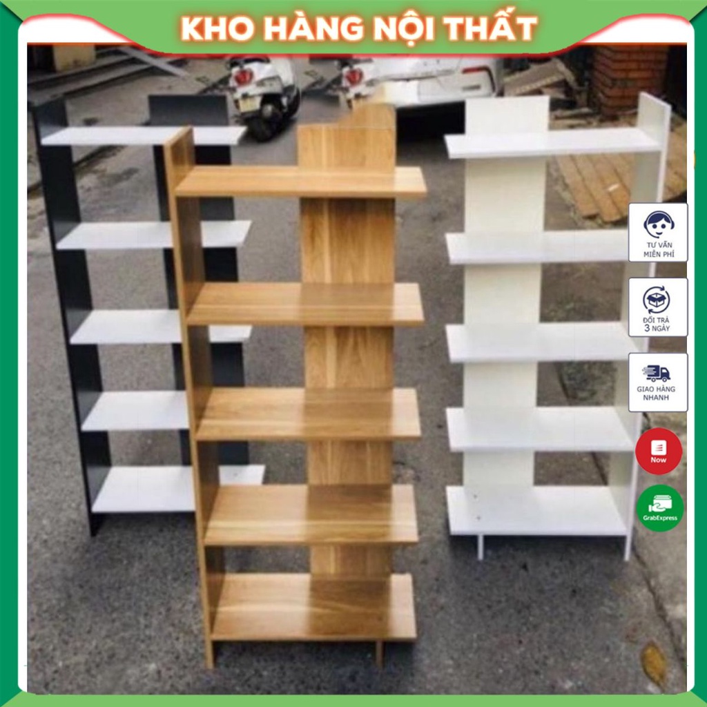 Kệ sách lắp ghép đa năng, kệ góc tường 5 tầng làm giá sách khu vực học tập, bàn làm việc