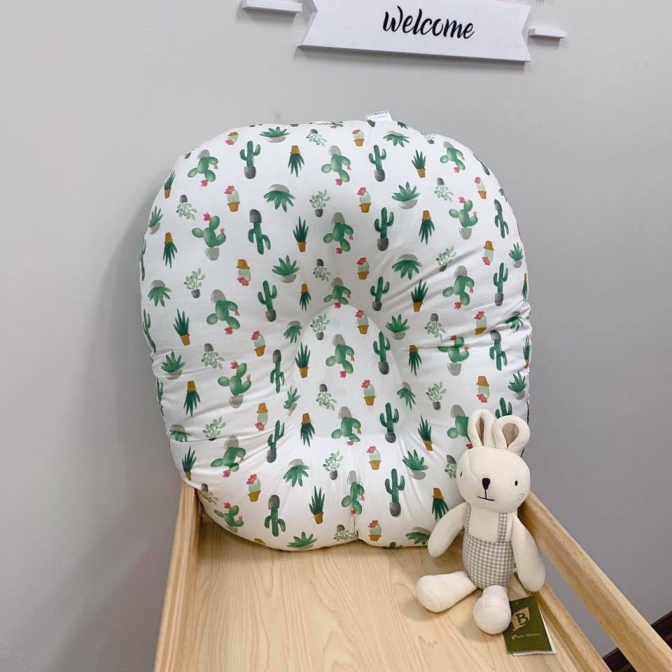 Gối Chống Trào Ngược MONMON Vải Cotton Thấm Hút Mồ Hôi Cho Bé