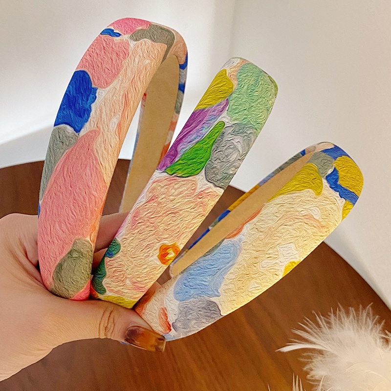 Băng Đô Cài Tóc Họa Tiết Tranh Sơn Dầu Phong Cách Mới Cho Nữ