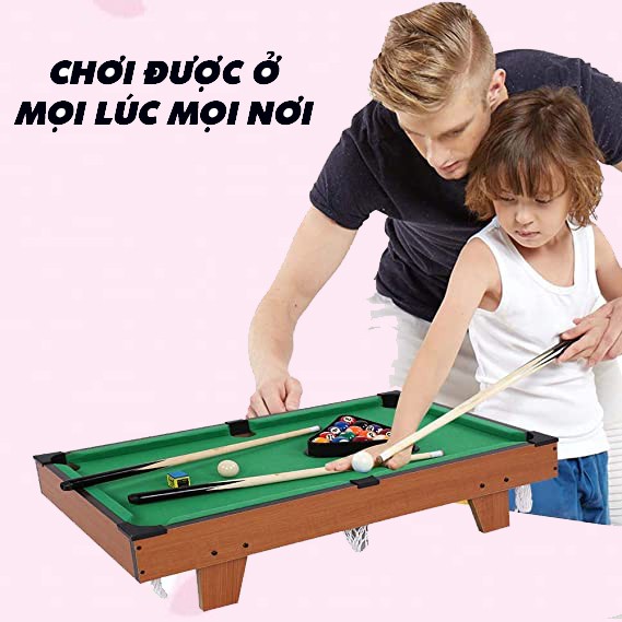 Bàn Bi A Gỗ Size Lớn 69cm Giá Rẻ, Bàn Bida Mini 15 Bi Đánh Số + 1 Bi Cái, Đầy Đủ Phụ Kiện