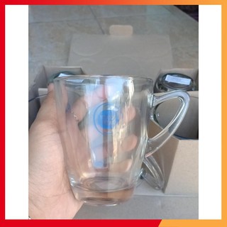 BỘ 6 LY THUỶ TINH CÓ QUAY CẦM 310ml, quà tặng từ sữa