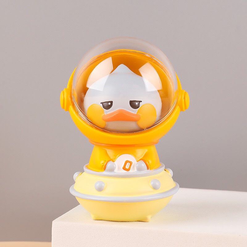 Set 3 mô hình chú vịt vàng cosplay Phi Hành Gia dễ thương trang trí bàn học, góc học tập, phòng ngủ-Ráp