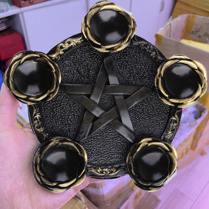 Đĩa Đựng Nến Cho Giá Đỡ Đèn Cầy Astrology Pentacle Altar Pla