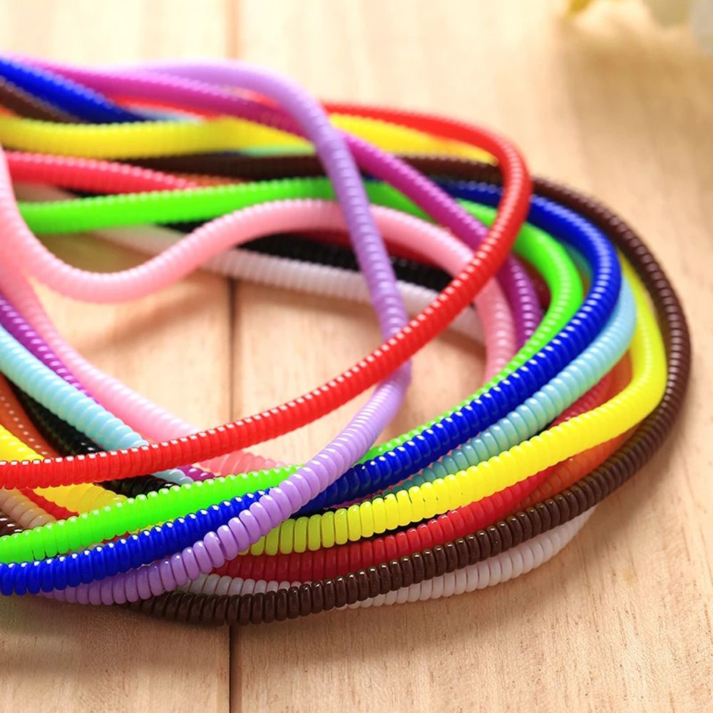 Vỏ bọc bảo vệ dây cáp sạc USB màu trơn cho Android IPhone 60cm