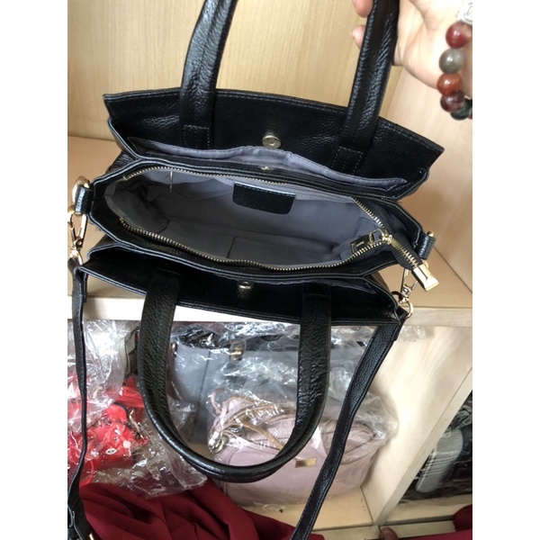 Túi công sở cầm tay đeo chéo màu đen