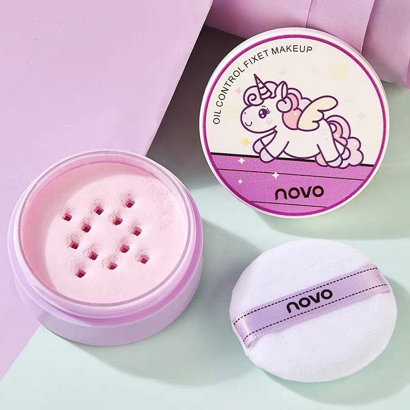 Phấn phủ bột Novo kiềm dầu mịn nhẹ trang điểm tự nhiên Oil Control Fixet Makeup NOVO40