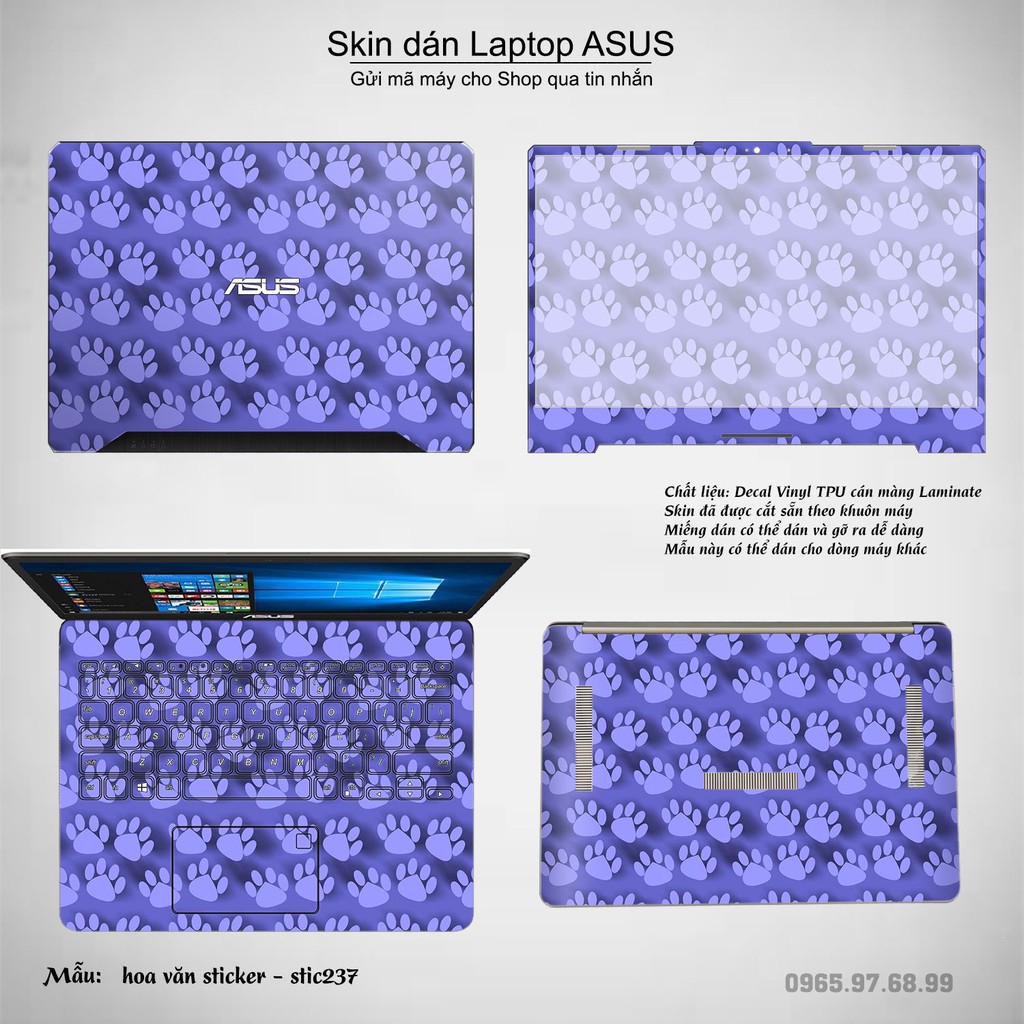 Skin dán Laptop Asus in hình Hoa văn sticker _nhiều mẫu 38 (inbox mã máy cho Shop)