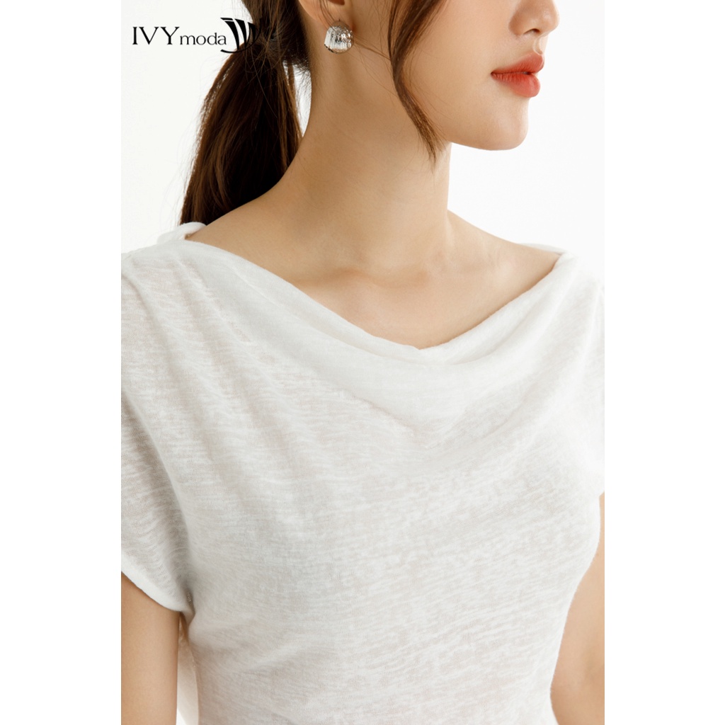 Áo thun nữ cổ đổ IVY moda MS 57M7690