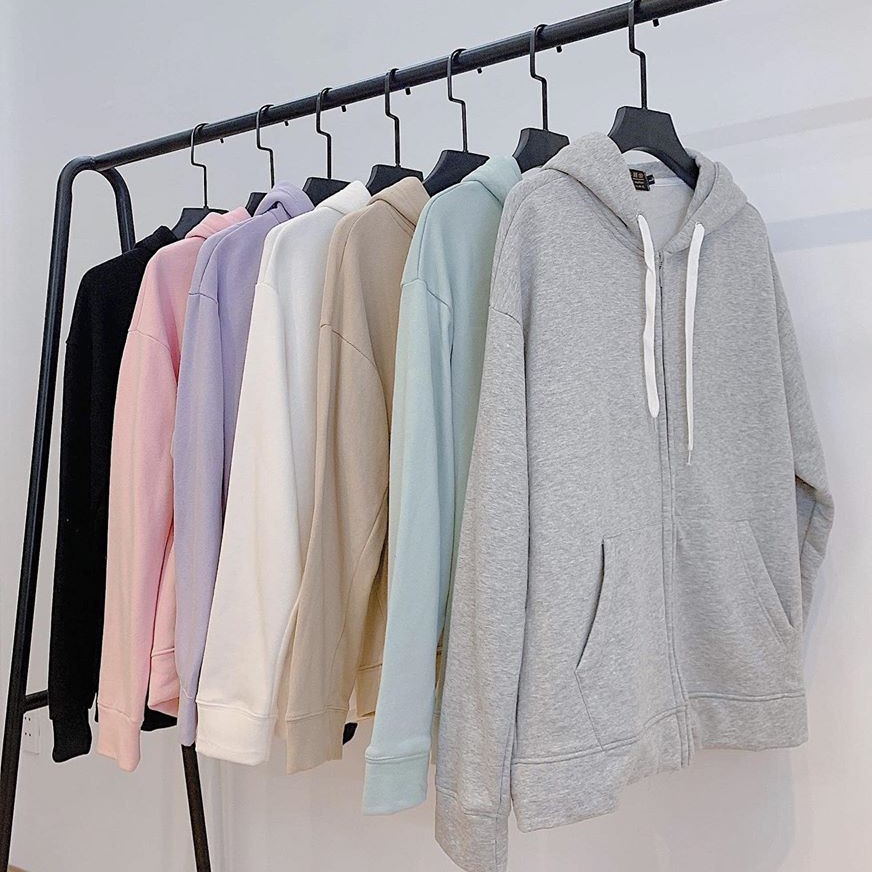 ÁO HOODIE ZIP TRƠN NHIỀU MÀU