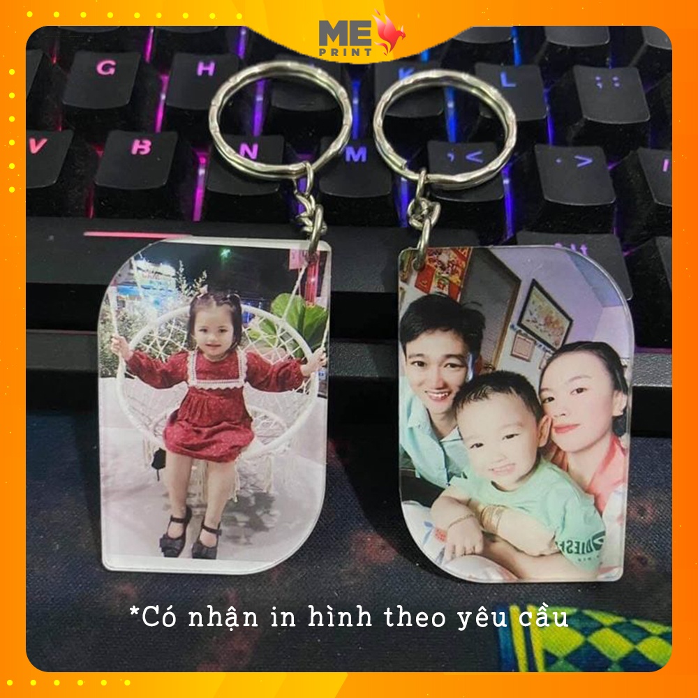 Móc khoá cute chất liệu mica bền đẹp, in 2 mặt theo yêu cầu các hình anime, cặp đôi, game, biển số xe với cá tính riêng