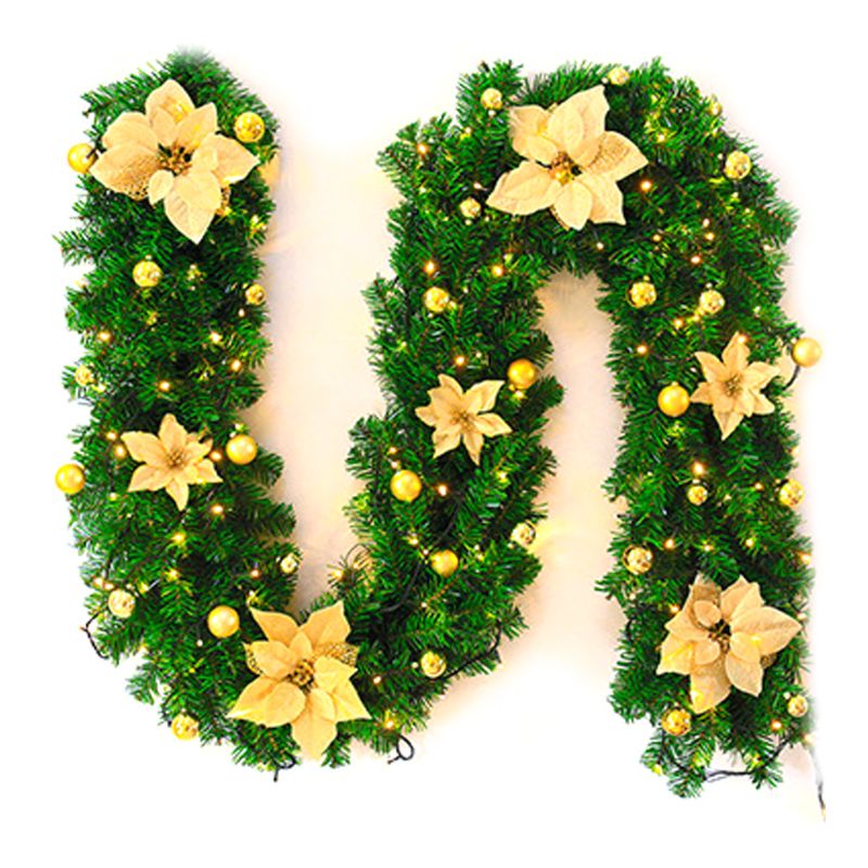 Vòng Nguyệt Quế Treo Trang Trí Giáng Sinh Màu Xanh Lá Cây Kích Thước 2 7m