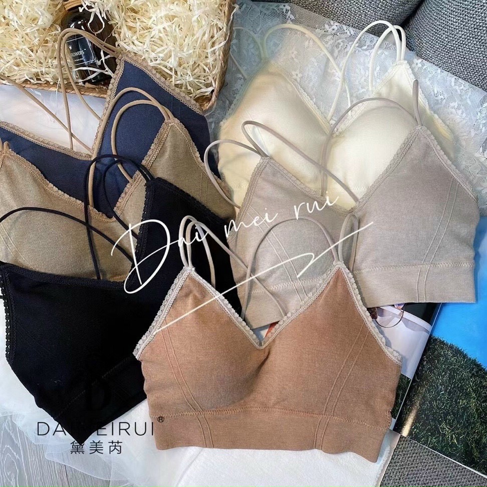 Áo bra nữ len tăm dây chéo thể thao nâng ngực🎀FREESHIP🎀 Áo bralette coton mềm không gọng mút mỏng 2116